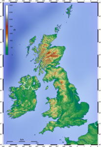 Topo of the UK, Wiki Commons